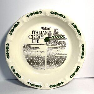 Watkins Italian Cream Pie Recipe Plate 1983